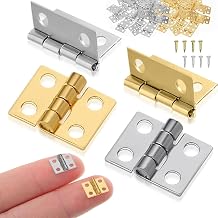 32 Small Hinges with Nails, Wood Hinges 8x10mm, Folding Hinges for Closet and Storage Boxes, DIY Projects and Model Making