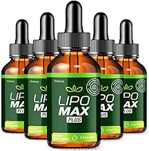 (5 Pack) Lipo Max Drops Lipomax Liquid Drop Supplement Advanced Formula Maximum Strength Premium Blend Daily Support, LipoMaxx Gotas Overall Health & Wellness All Natural Ingredients Reviews (10oz)