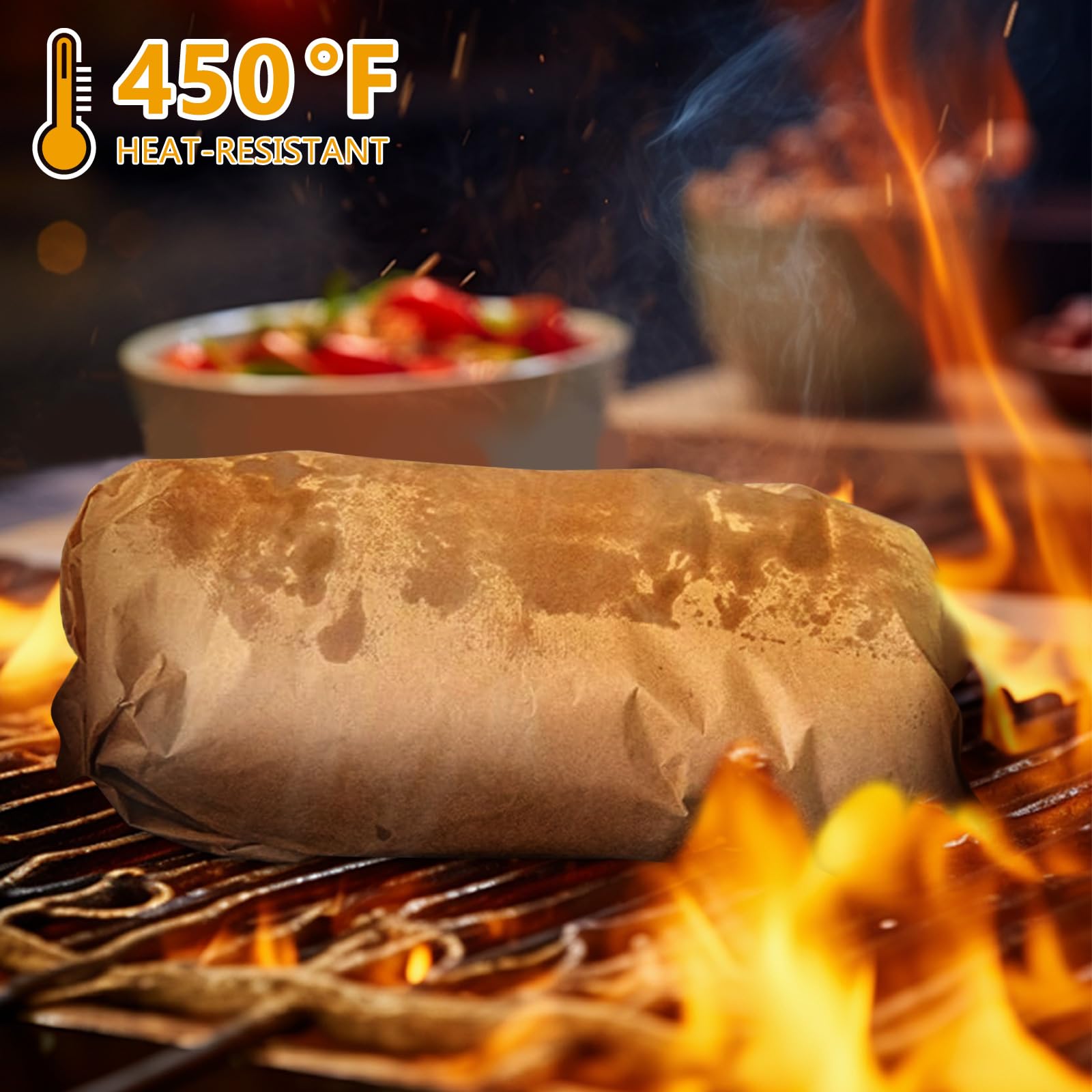 Butcher Paper Roll, Carta da Macellaio Perfetta per Affumicare Carne di Petto di Manzo, per Uso Alimentare per Grigliate, Grigliata, Cottura Perfetta di Succosi, 40 cm x 15 m, Colore Legno