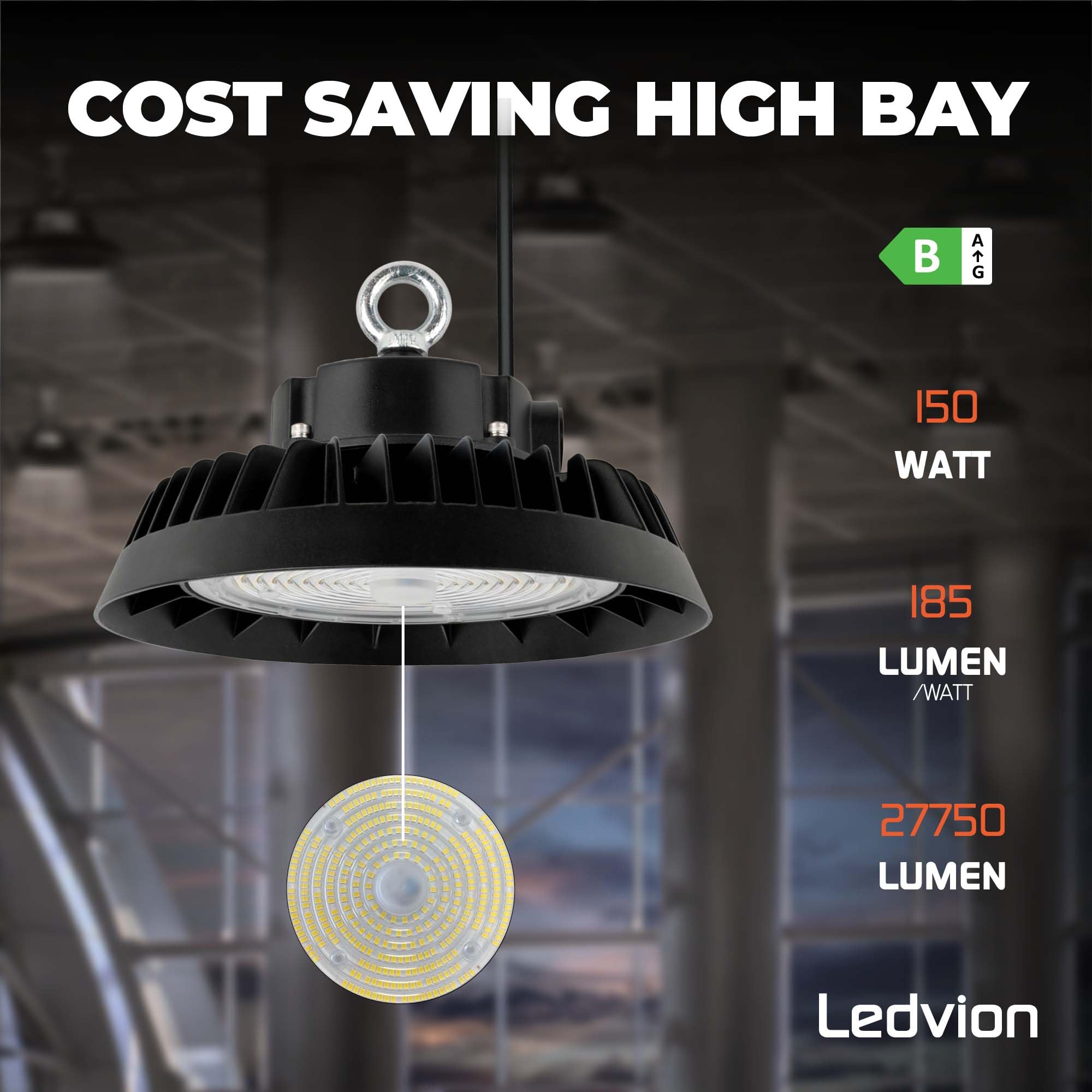 Ledvion - LED High Bay 150W ściemniana, Power Switch, 6500K, 185lm/W, IP65