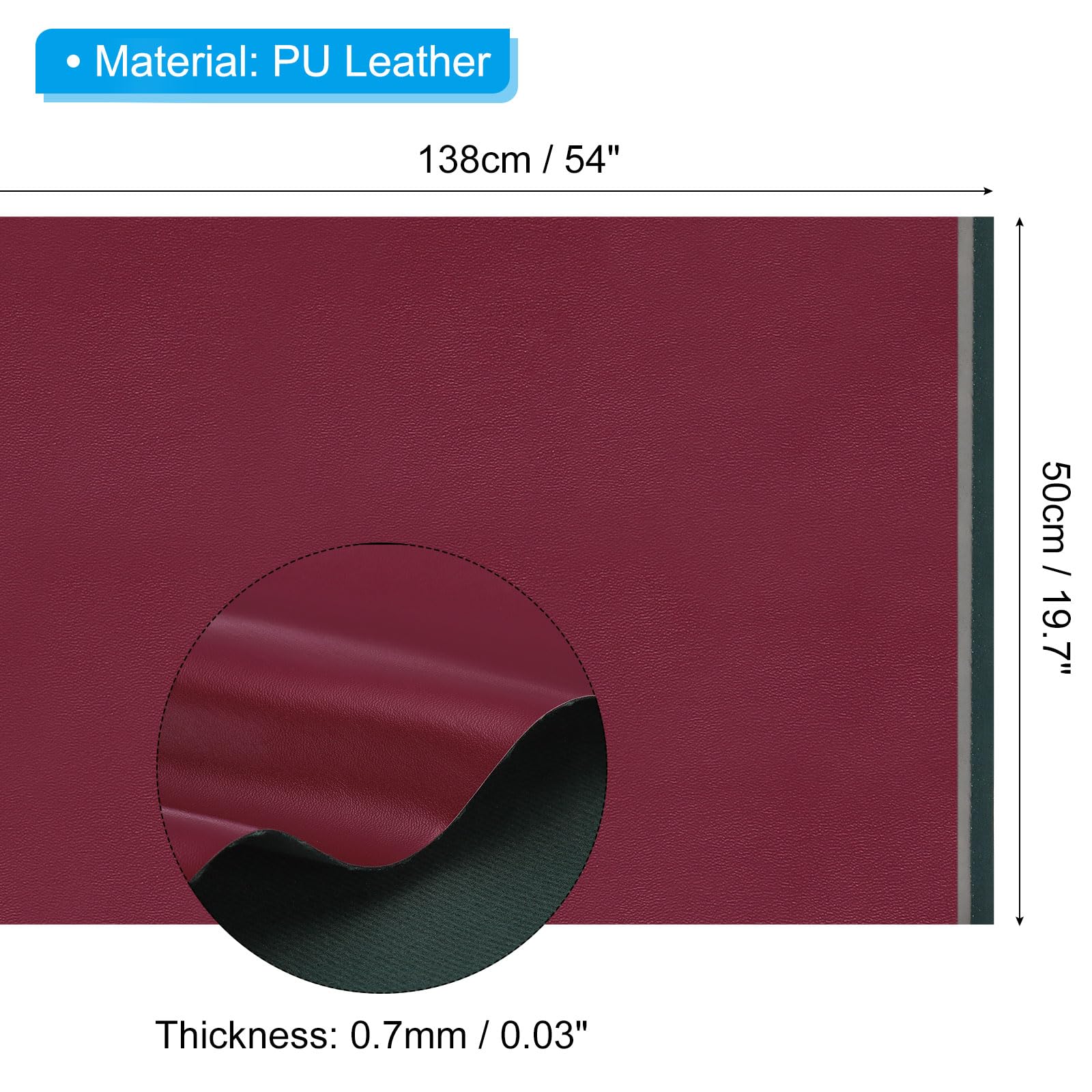 PATIKIL 54x19.7x0.03 Inch Faux Leather Sheets - Image 2