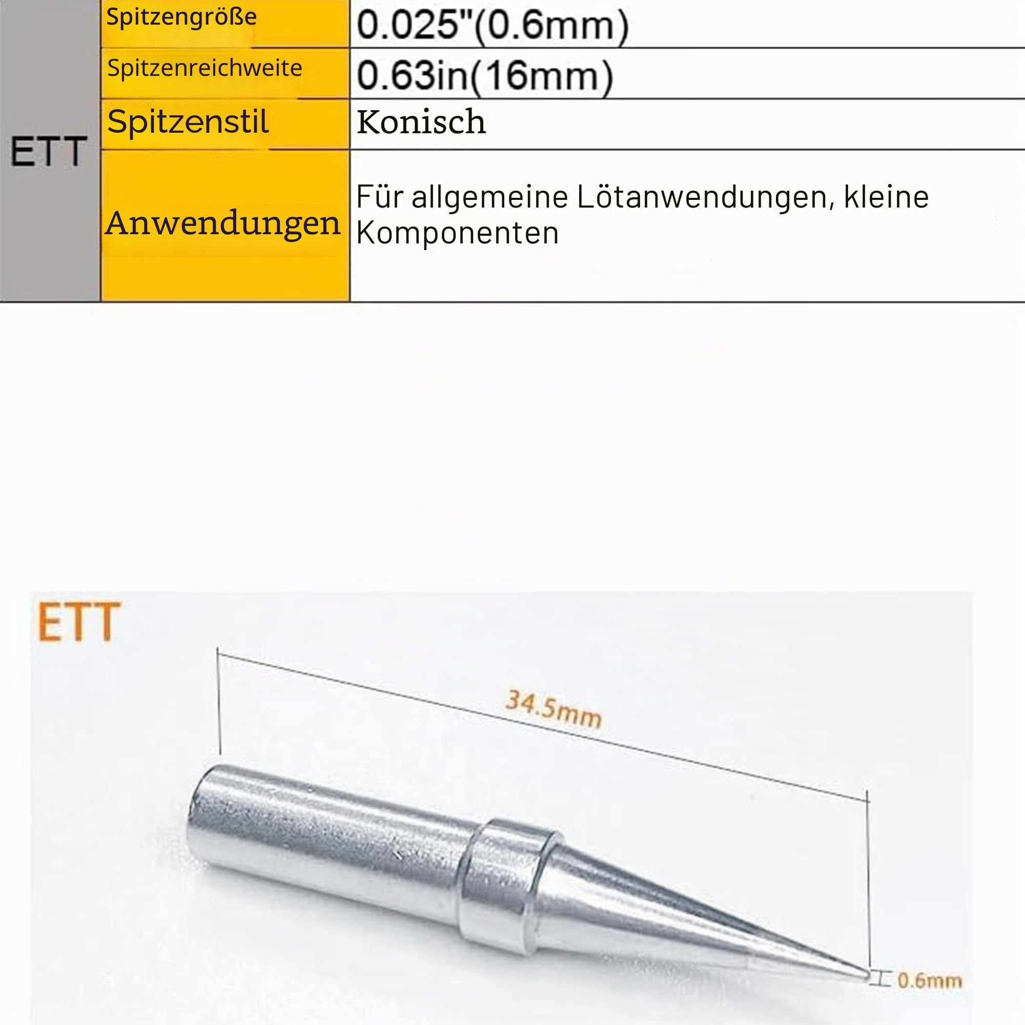 ET Lötkolben Spitzen Set ETS ETA ETB ETT ETD Ersatz für Weller WES51 WESD51 WE1010NA PES51 Lötkolben Griff Spitze Schweißstift Düse Lötkolben Set (5PCS Spitzenset)