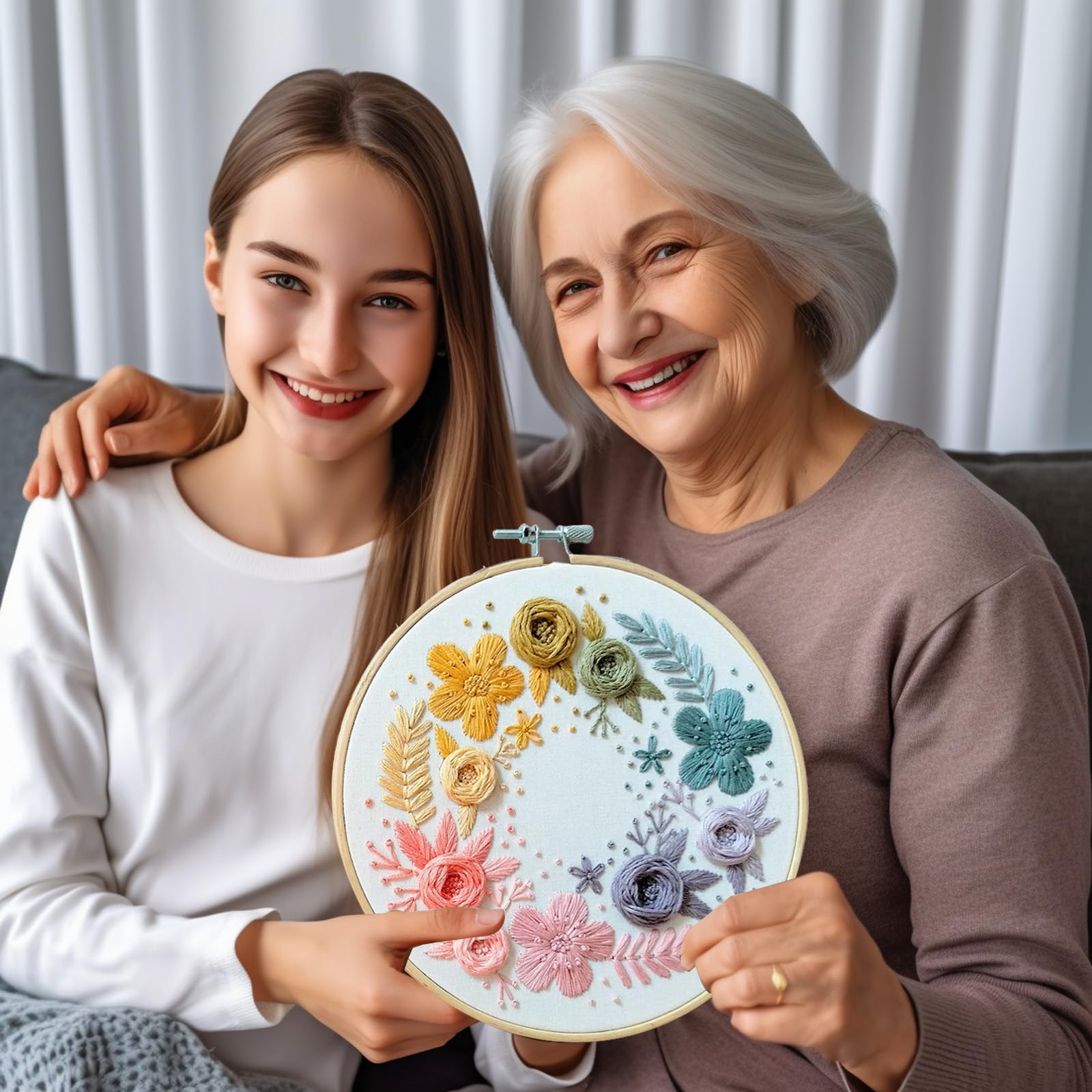 Beginner Embroidery Kit - Learn 22 Stitches -6