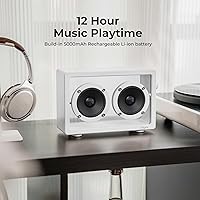 Vista 4 de Cassette Portable Bluetooth Speaker, 16W Minimalist Speakers Bluetooth Wireless Loud, HD Powerful Sound and Wide Compatibility V5.3 for Indoor