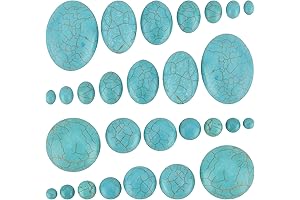PH PandaHall Natural Stone Loose Gemstone Flat Turquoise Cabochons Beads Wholesale Beads for Jewelry Making