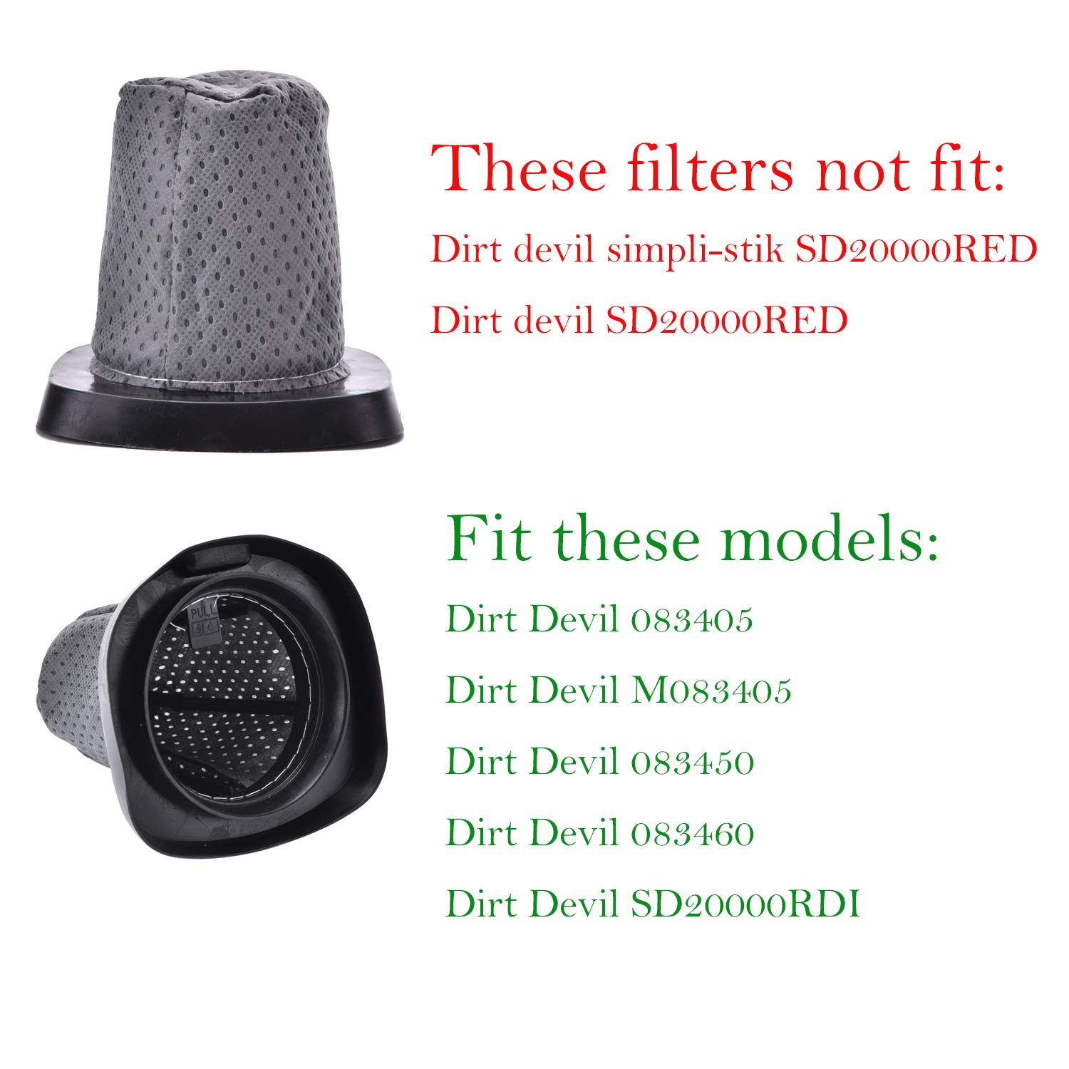 Pack Replacement Dust Cup Filter 