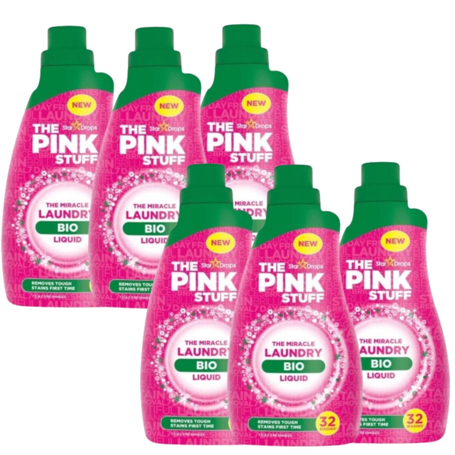 The Star Drops Pink Stuff Miracle Detergenti Multiuso Per L'igiene Della Casa (6, Detergente Bio Per Il Bucato 30 Lavaggi 960 Ml)