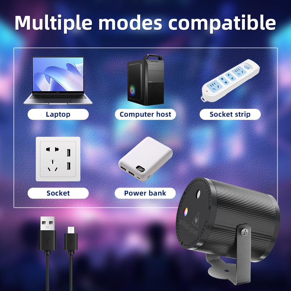 LED Party Effect, Laser Disco, LED RGB Disco, Pilot, Boże Narodzenie/Urodziny/Ślub/Dekor domu