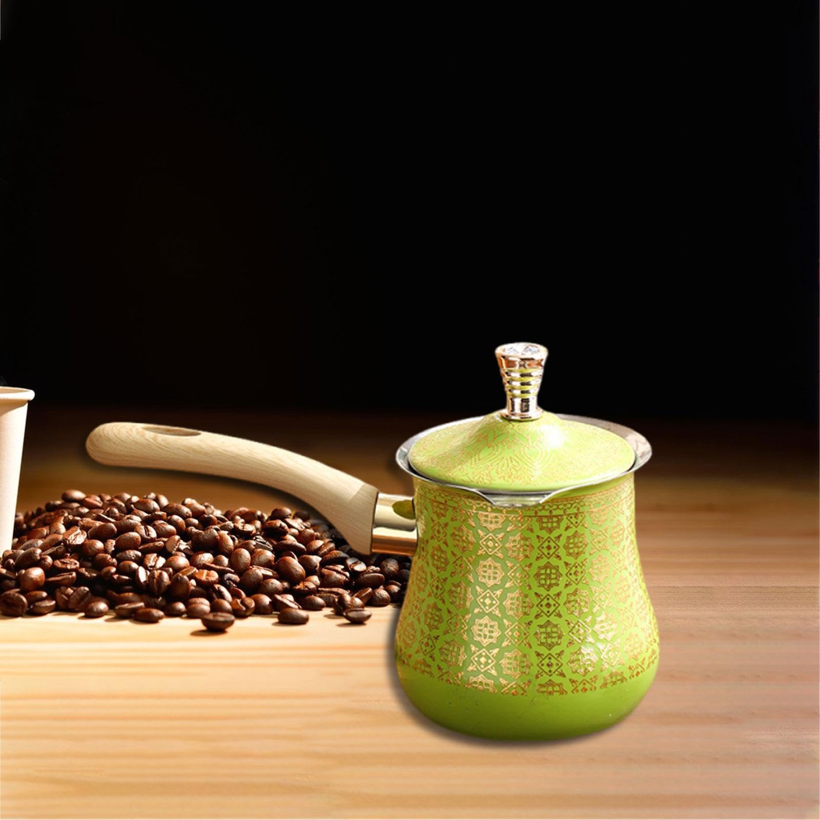 Cafetera, Fácil de Usar, para Cocinas de Inducción, de Acero Inoxidable Verde, Ideal para Camping, Cocina O Restaurante, tal como se describe, 900ml