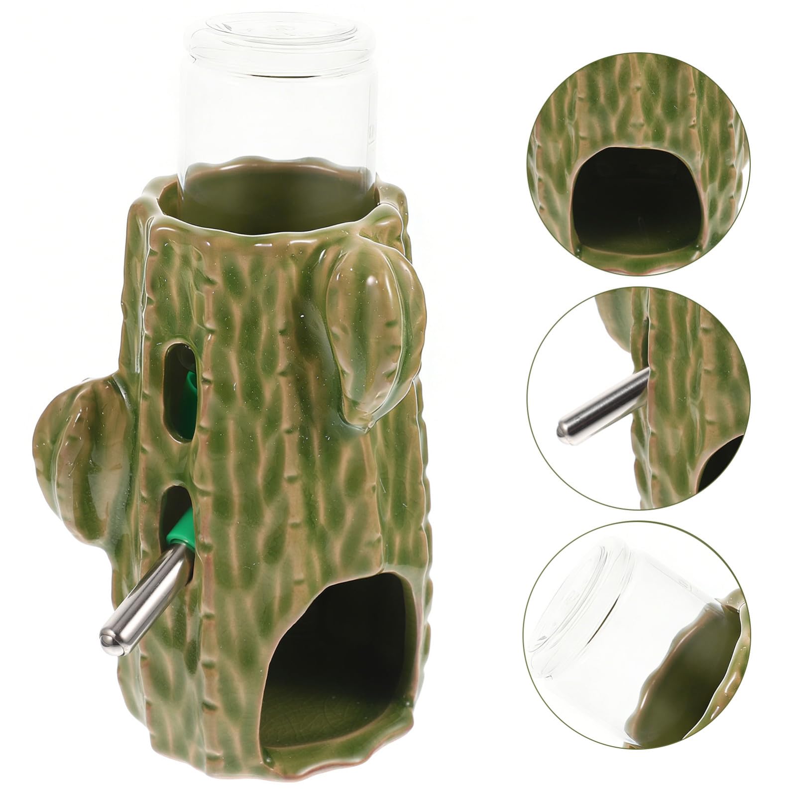 Happyyami 1juego Dispensador De Agua para Hamsters y Chinchillas Soporte Bebedero Vertical De Cactus para Mascotas Pequeñas