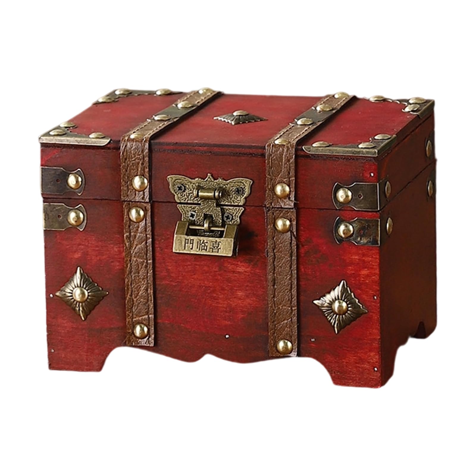 Shurhome Sturdy Wood Travel Trunk European DesignS Storage Case Home Decoration for Clothes and Accessories Solution