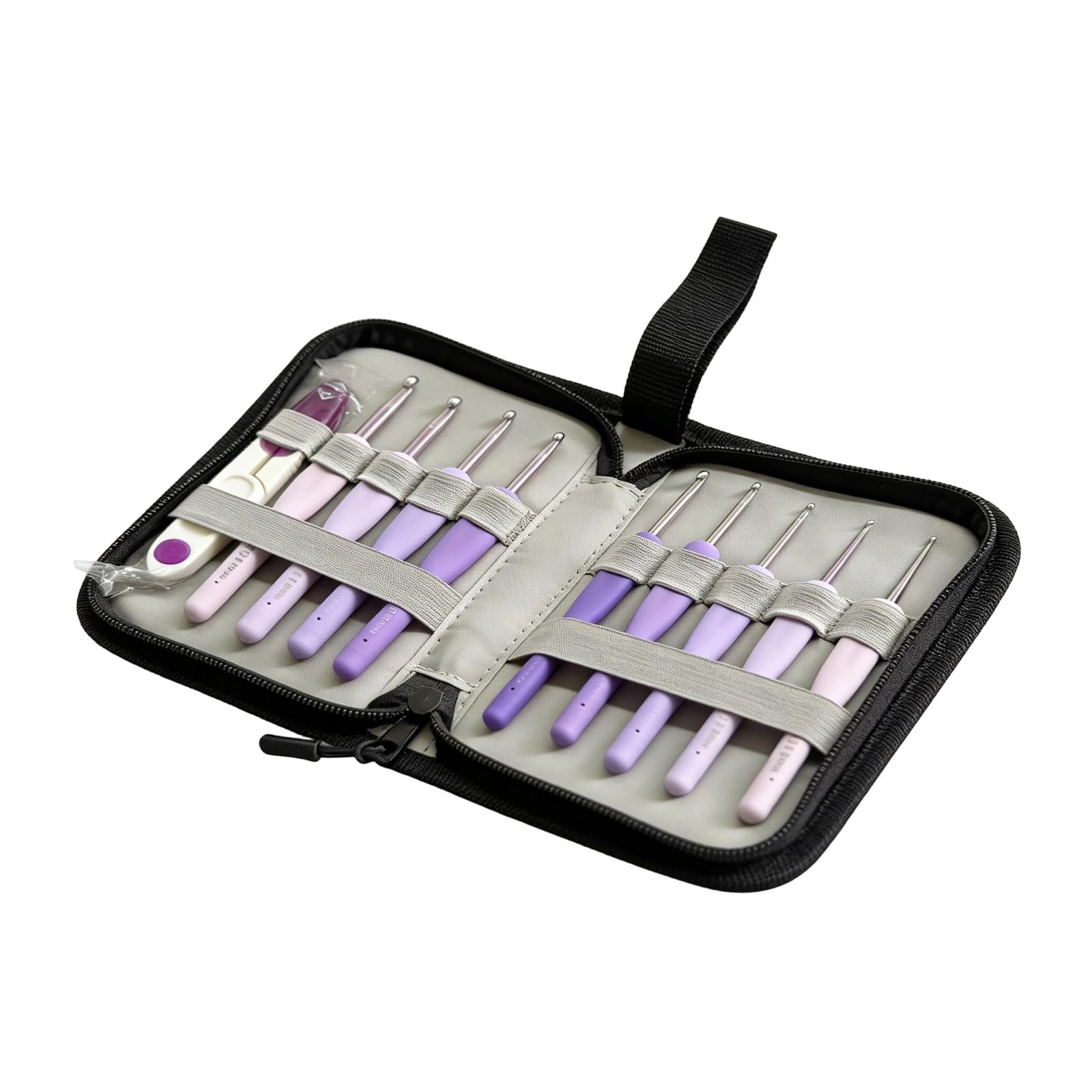 Greabuy Black Sturdy Crochet Tool Pack Containing Different Sized Needle And Yarn For Artistic Weaving Ergonomic Crochet Probes
