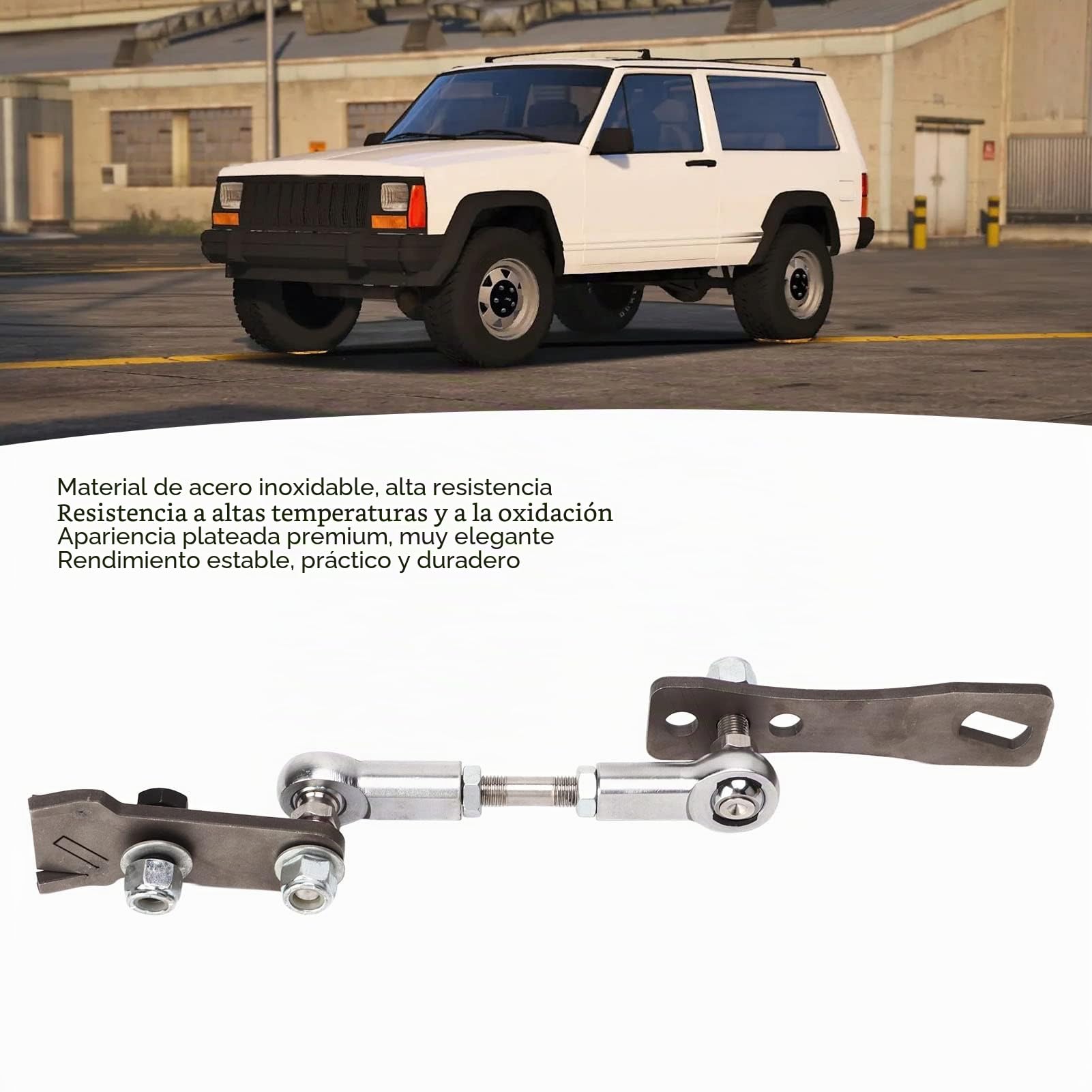 Kit de Varillaje de Caja de Transferencia Reemplazo a Prueba de óxido de Acero Inoxidable Plateado para Jeep Cherokee XJ Comanche MJ 1986‑2001 Componentes de Varillaje de Caja