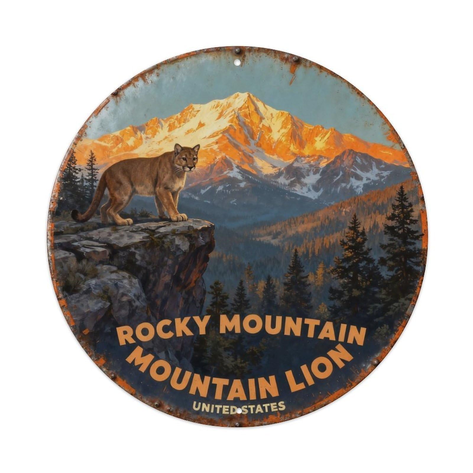 ROCKY MOUNTAIN MOUNTAIN LION Metal Tin Sign Plaque
