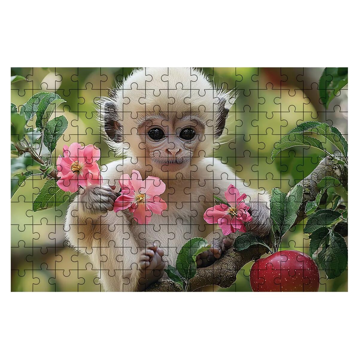 Puzzle 3000 elementów małpa, puzzle kwiatowe dla dorosłych, klasyczne puzzle gry edukacyjne do aktywności rodzinnej, najwyższej jakości drewniane puzzle z pudełkiem na prezent dla mężczyzn prezent dla