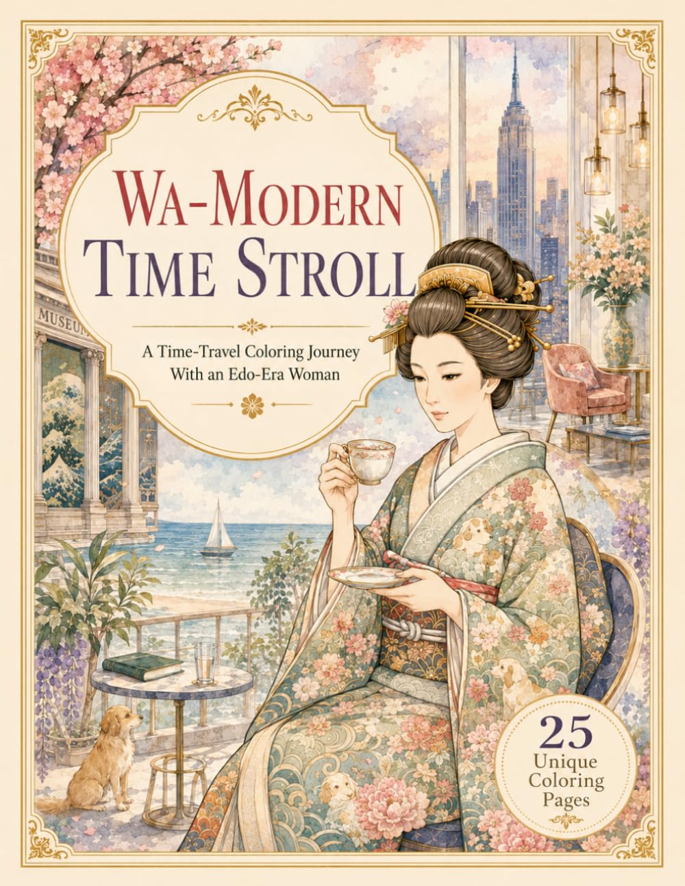 Wa-Modern Time Stroll: A Time-Travel Coloring Journey With an Edo-Era Woman