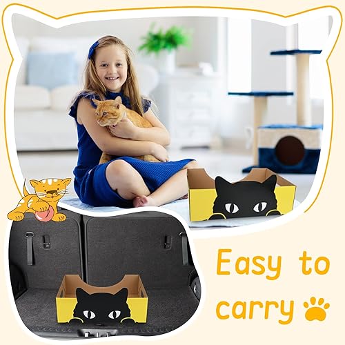 Miniatura 5 de Paquete de 15 cajas de arena desechables de cartón de eliminación rápida y fácil, bandeja de arena para gatos, ligera, desechable, adecuada para