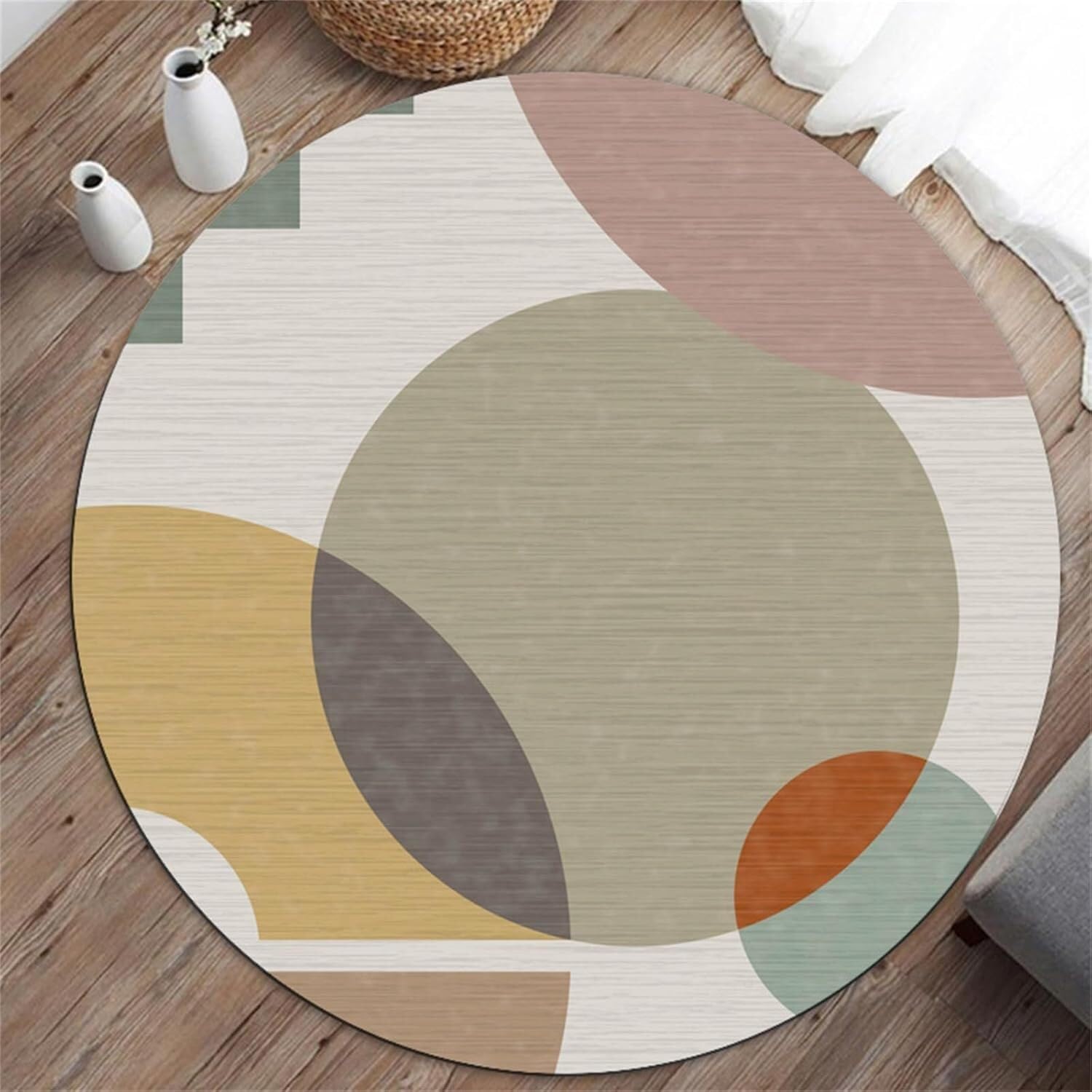 SSDDLZEQ Premium durable range Multifunctional Protective Mat For Round Gaming Chairs, Suitable For Wooden Floors(Overlapping Circles,80cm)