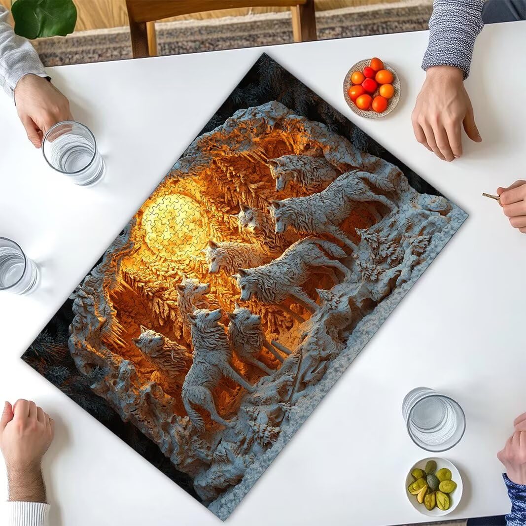 Puzzle 1500 Pièces Adultes, Puzzle 1500 Pieces Loup, Cadeau Femme -2190