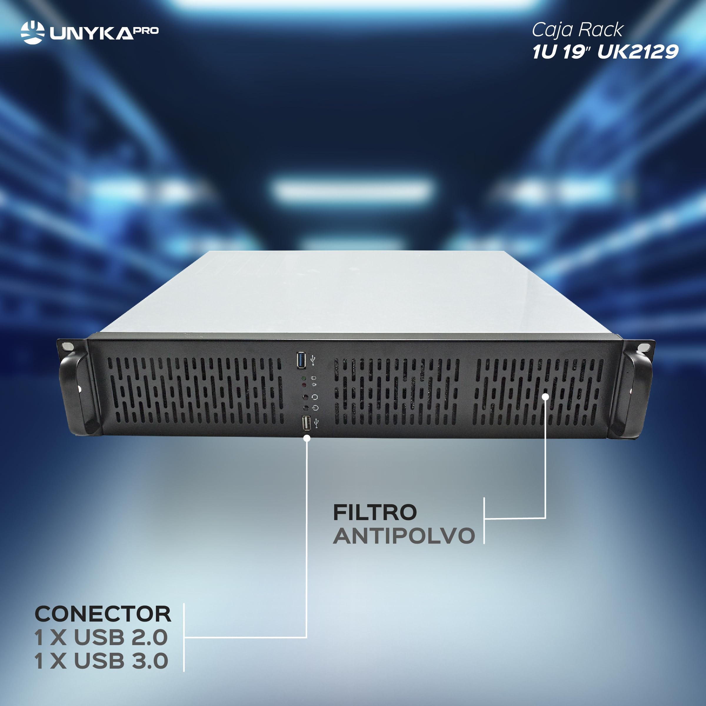 Unykach Uk2129 Rack Case 2u Format 19 Micro Atx 380mm Desertcart