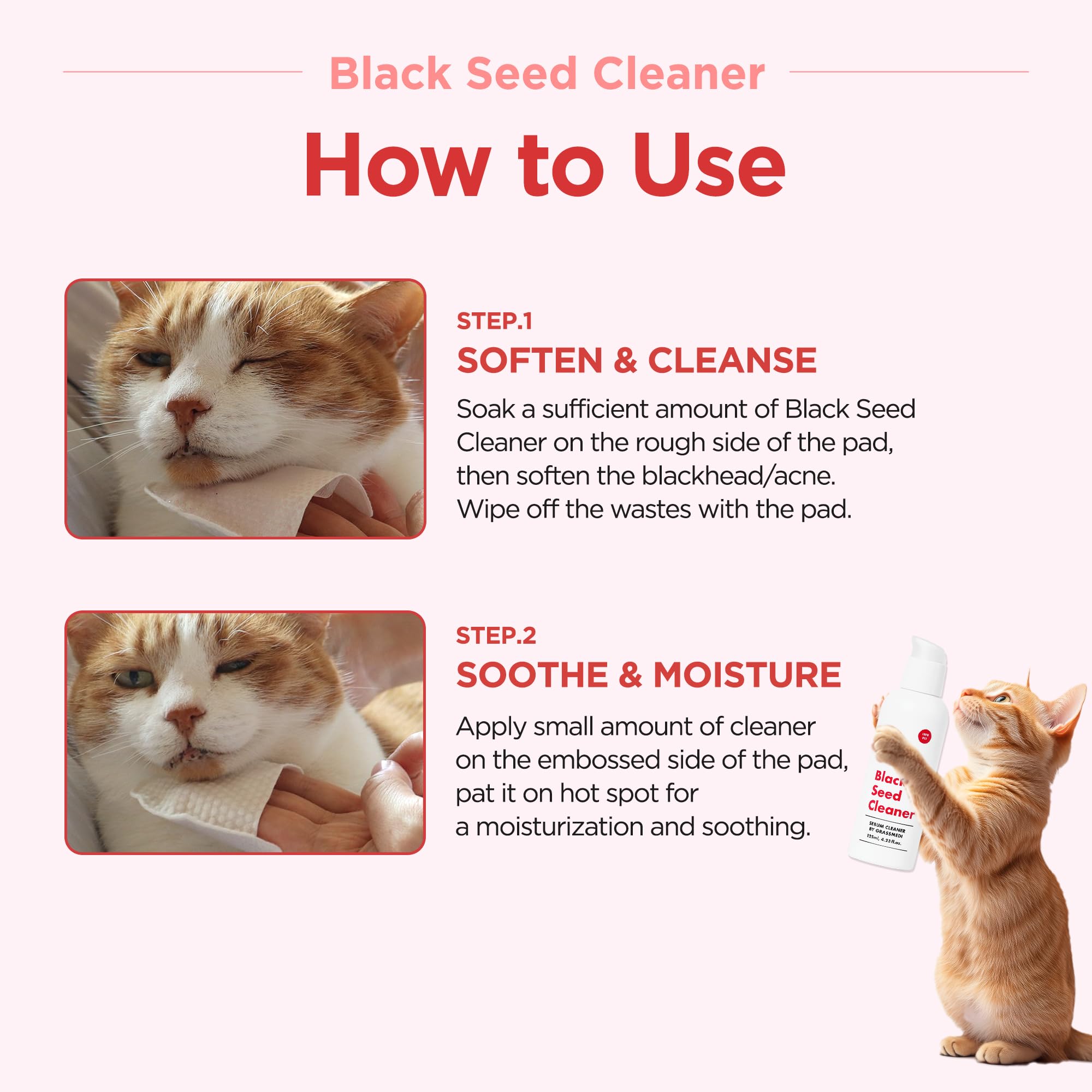 JAYU PET Black Seed Cleaner - Cat Chin Acne Treatment, Non-Toxic Hypoallergenic Cleanser, Cat Acne Chin Treatment, Remove Cat Chin Blackheads, Improves Skin Health 2.7 fl.oz (80ml) - image 8