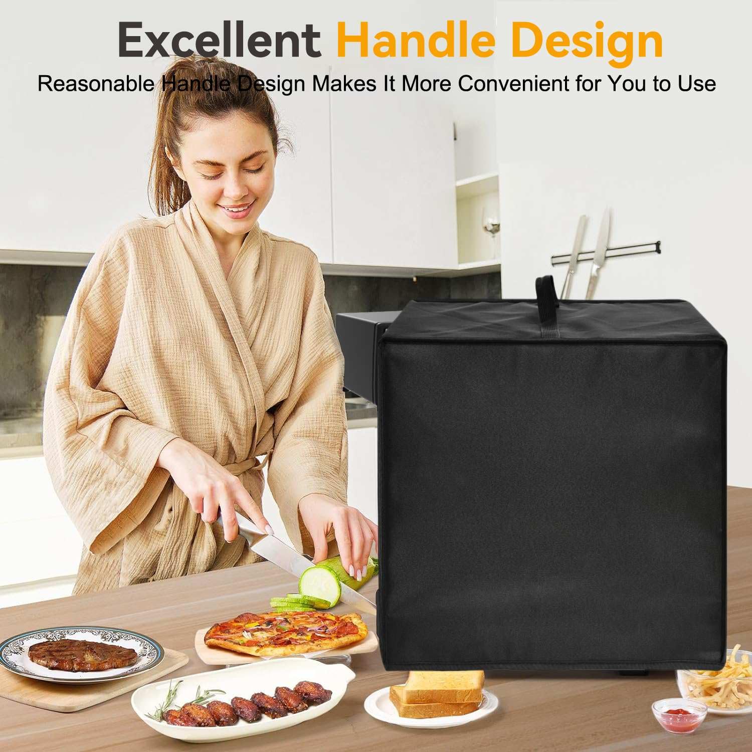 Copertura antipolvere universale impermeabile per macchina da caffè, compatibile con De'Longhi Magnifica S/Evo, Philips Serie 2200/3300/5400, Melitta Solo e altri, Nero, 40 x 26 x 44 cm