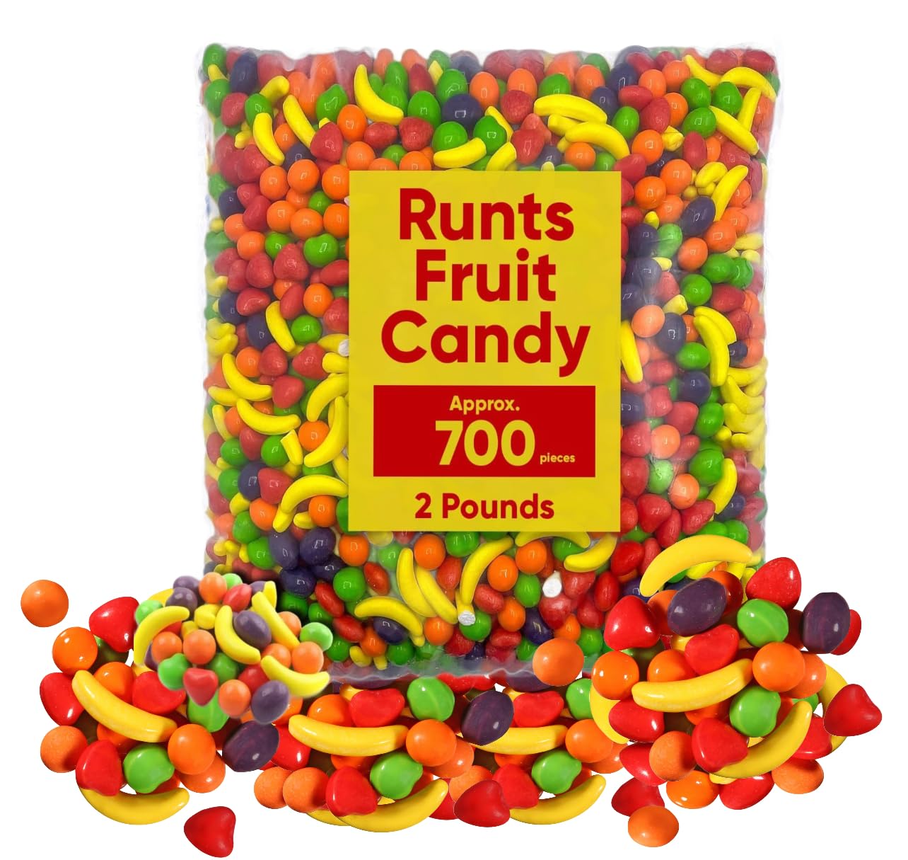 Fruit Candies | Hard Candies - Bulk Candy - 2 Pound - Fruit Shaped Hard Candy - Retro Candy - Unwrapped Candy for Machine Refills - Candies for Candy Buffet