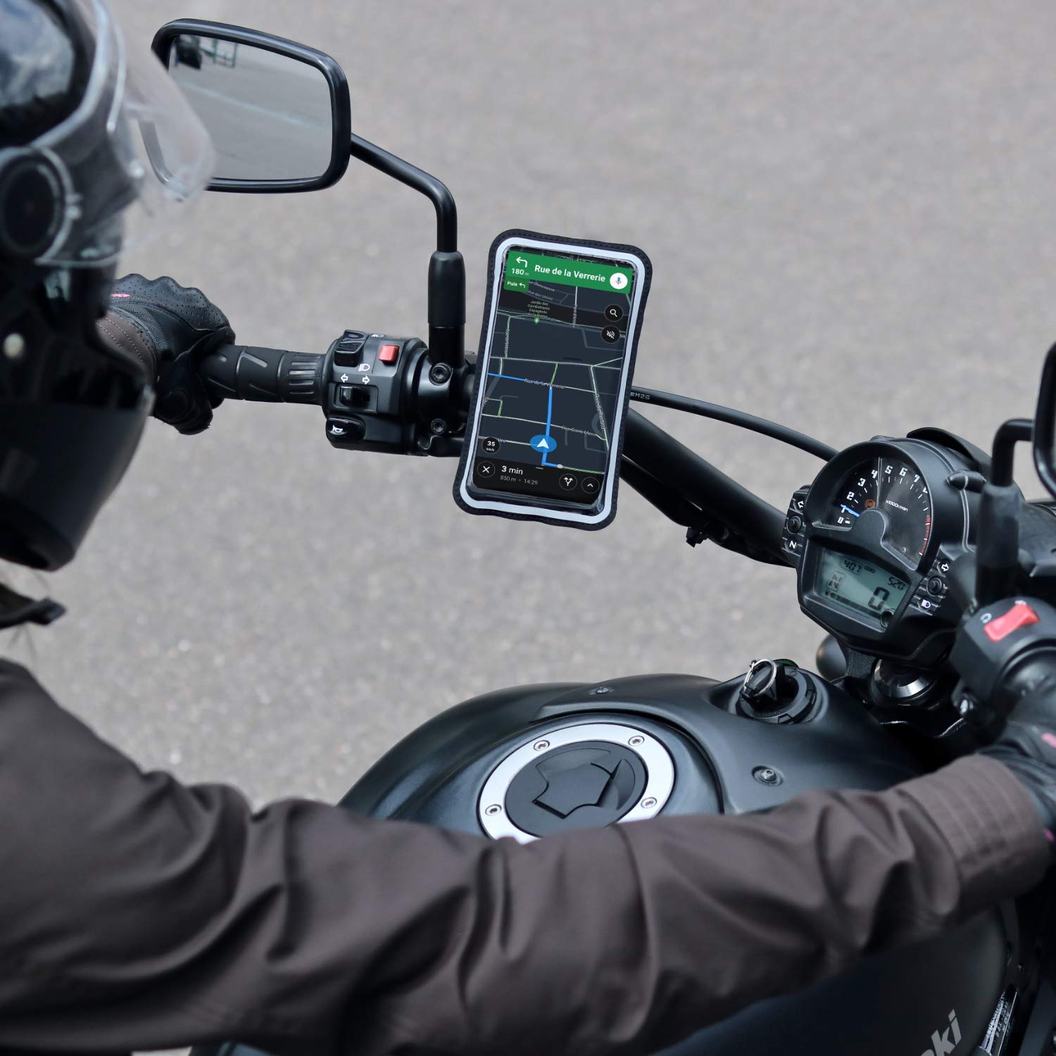 Shapeheart Magnetyczny uchwyt na telefon komórkowy motocyklowy, uniwersalny, obrót o 360 stopni, wodoszczelny, XL smartfon do 16,5 cm