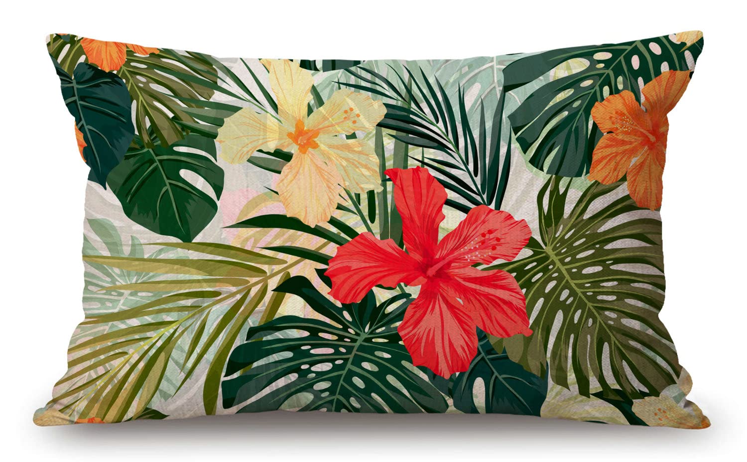 Solekla Farmhouse Decorative Outdoor Throw Pillow Covers for Couch Sofa Bed Hawaiian Tropical Plants Palm Leaf Pillow Cover Modern Decor Pillow Case
