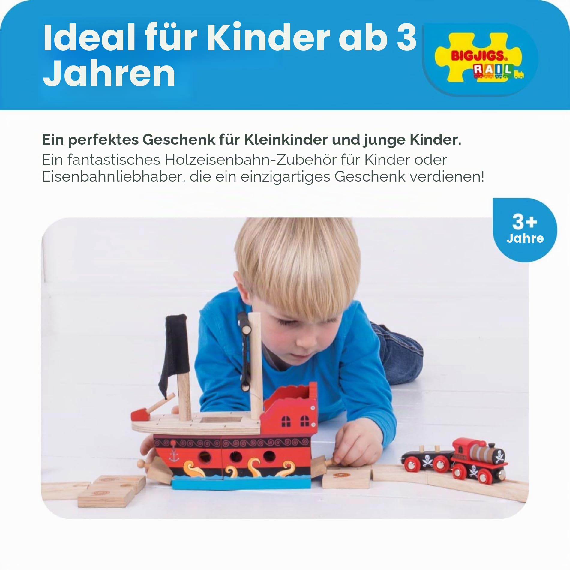 Bigjigs Rail Freibeuter-Galeone, Holz-Zugzubehör