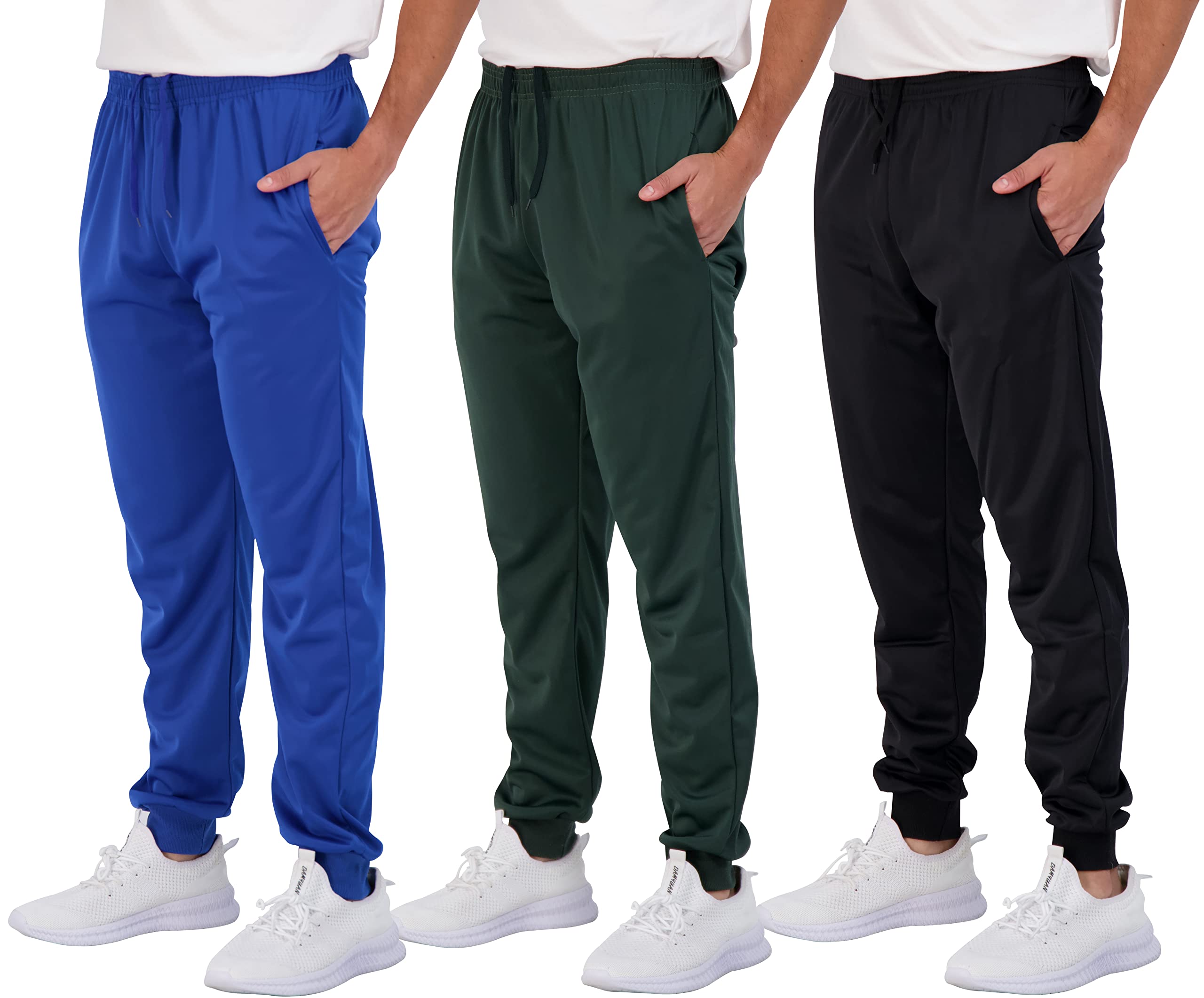 Photo 1 of Real Essentials 3 Pack: Men's Active Athletic Casual Jogger Sweatpants with Pockets Jogger Standard 3X-Large Set G