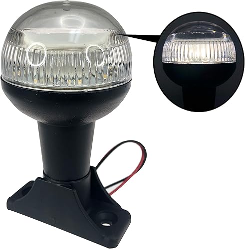 Pactrade Marine Barco LED toda la luz redonda de navegación del ancla SS poste 4" H USCG 2NM