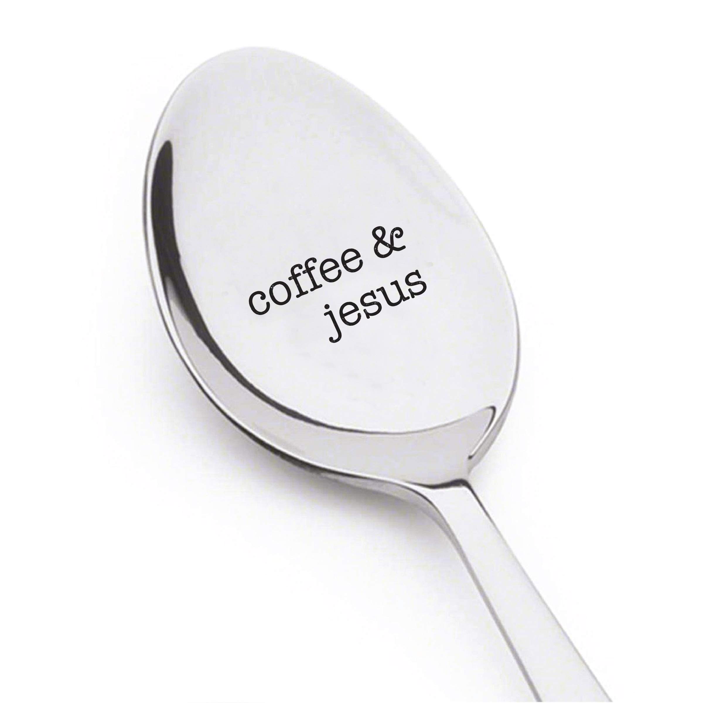 signatives coffee Jesus engraved spoon - Christian Gifts for her - Pastor Gift Idea - Inspirational kitchen spoon - Religious spoon - Keepsake coffee spoon - Housewarming gift - Christmas gifts