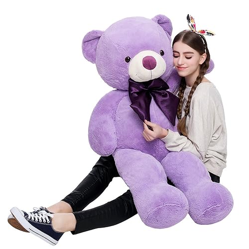 MaoGoLan Giant Purple Teddy Bear 47 inch Life Size Bear Stuffed Animal Plush Toy Valentines Bear for Girls Girlfriend Wife Children Teens - Violet - 47 inches