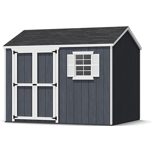 Little Cottage Co. 8x10 Value Workshop Shed with Operable Windows and Floor, Outdoor Wood Storage Do-It-Yourself Precut Kit