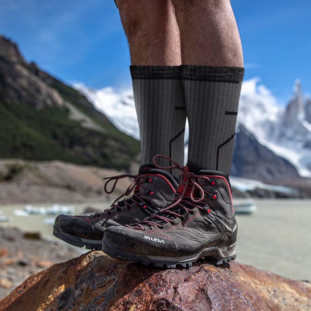 Circorld Skarpety trekkingowe dla mężczyzn i kobiet, oddychające, bawełniane, sportowe, zapobiegające powstawaniu pęcherzy, skarpety trekkingowe do biegania, tenisa, skarpety robocze, 3 pary