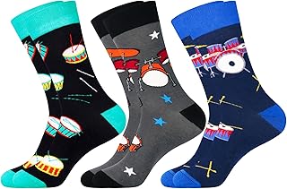 Jeasona Mens Funny Fun Crazy Funky Dress Crew Socks Gifts for Men Dad Grandpa