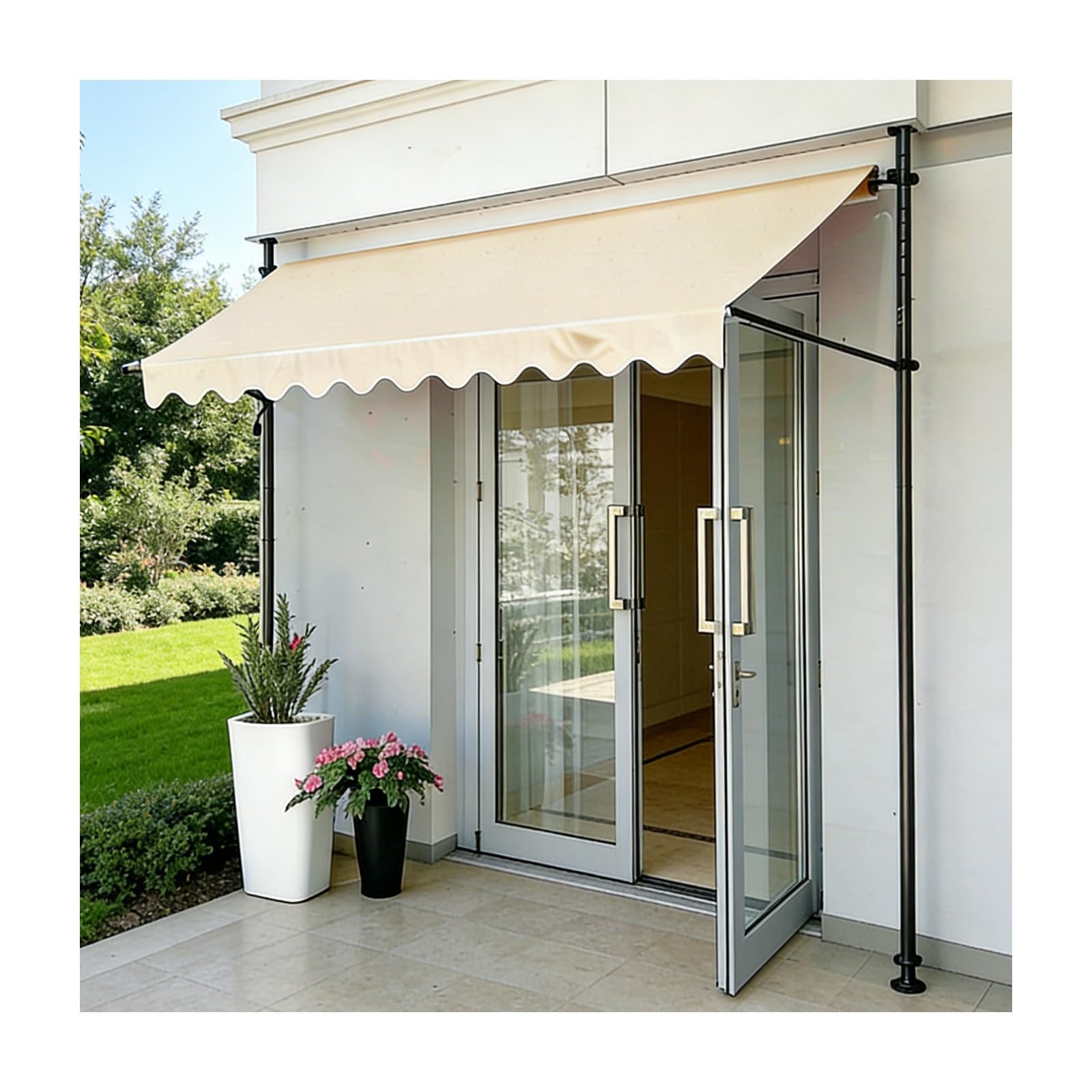 LWJSOCP Retractable Patio nings - Adjustable Height No Drilling Installat Suitable for Any Window/Door - 400CM/157.5in Outdoor Sune Soluts