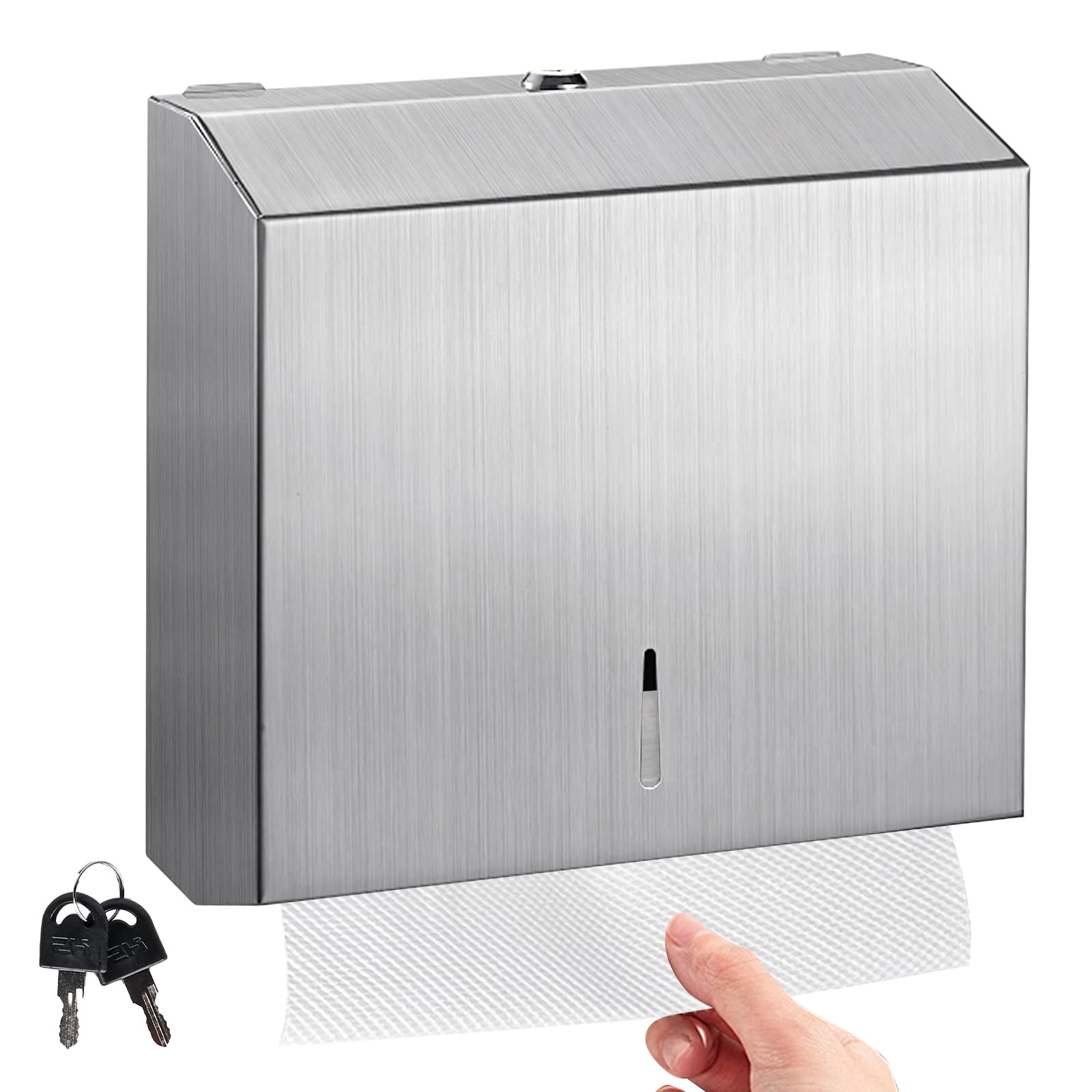 Distributeur de serviettes en papier mural en acier inoxydable brossé durable