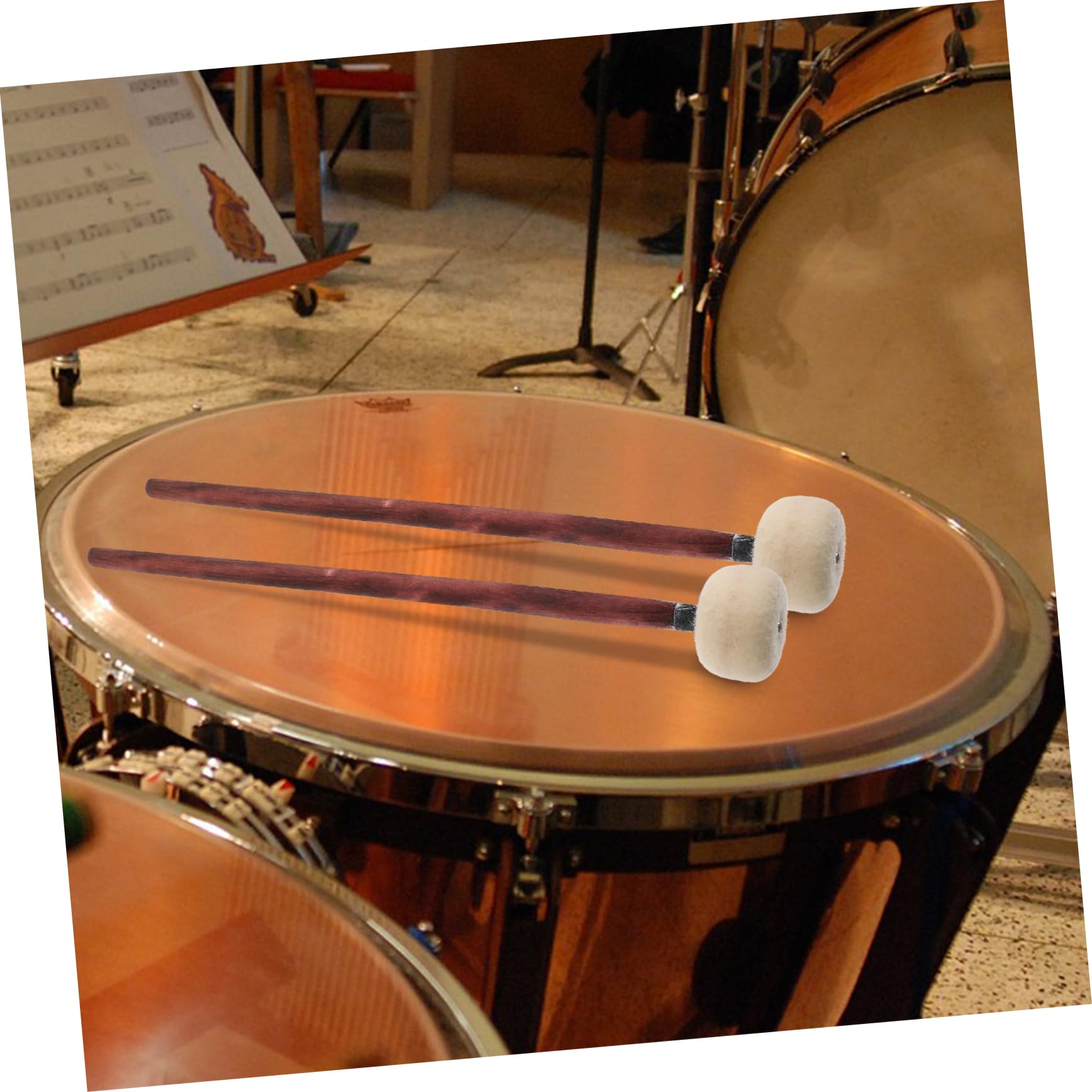 ifundom 10pezzi Bacchette Per Batteria Legno Con Manico Ergonomico e Testa Feltro Per Praticare e Perfezionare Suono Dei Tamburi Per Musicisti Di Ogni