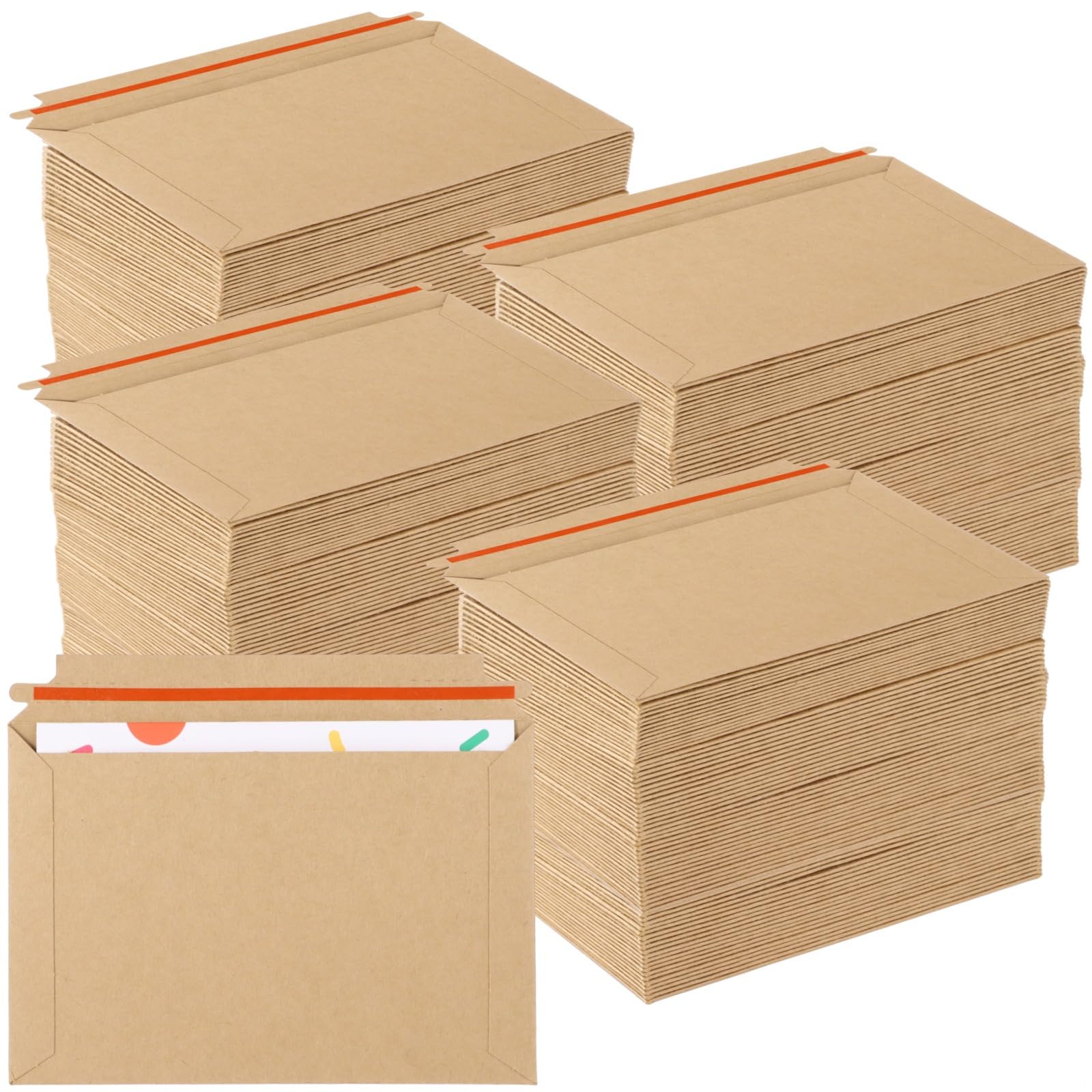 400 Pcs A6 Rigid Mailers, Kraft Cardboard Envelopes, 6.5 x 4.5 in