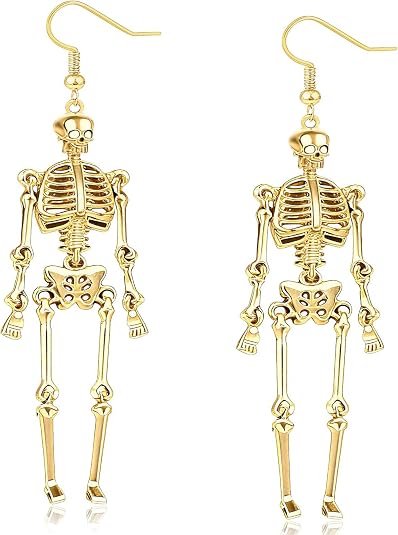 Punk Skeleton Earrings for Women Gothic Skull Dangle Earring Party Outfits Jewelry Gifts