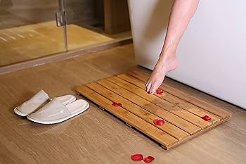 Amazon.com: GOBAM Bamboo Bath Mat, Large, 26 x 15.8 x 1.3