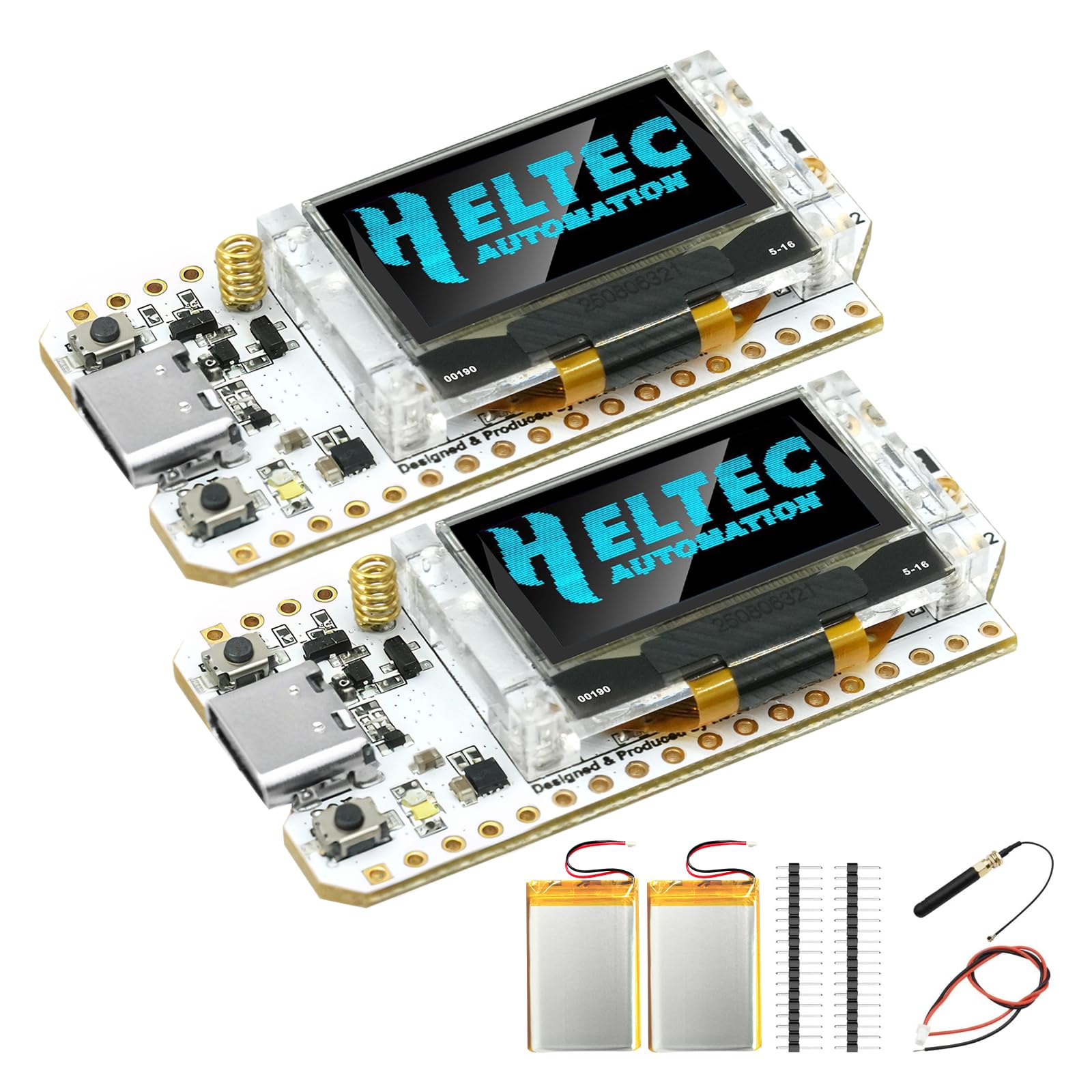 2PCS LoRa V3 Meshtastic scheda di sviluppo AYWHP LoRa ESP32 Display con antenna e batteria da 3000 mAh Type-C Dual Core IOT Board 240 MHz Bluetooth WiFi 863 928 MHz per Arduino