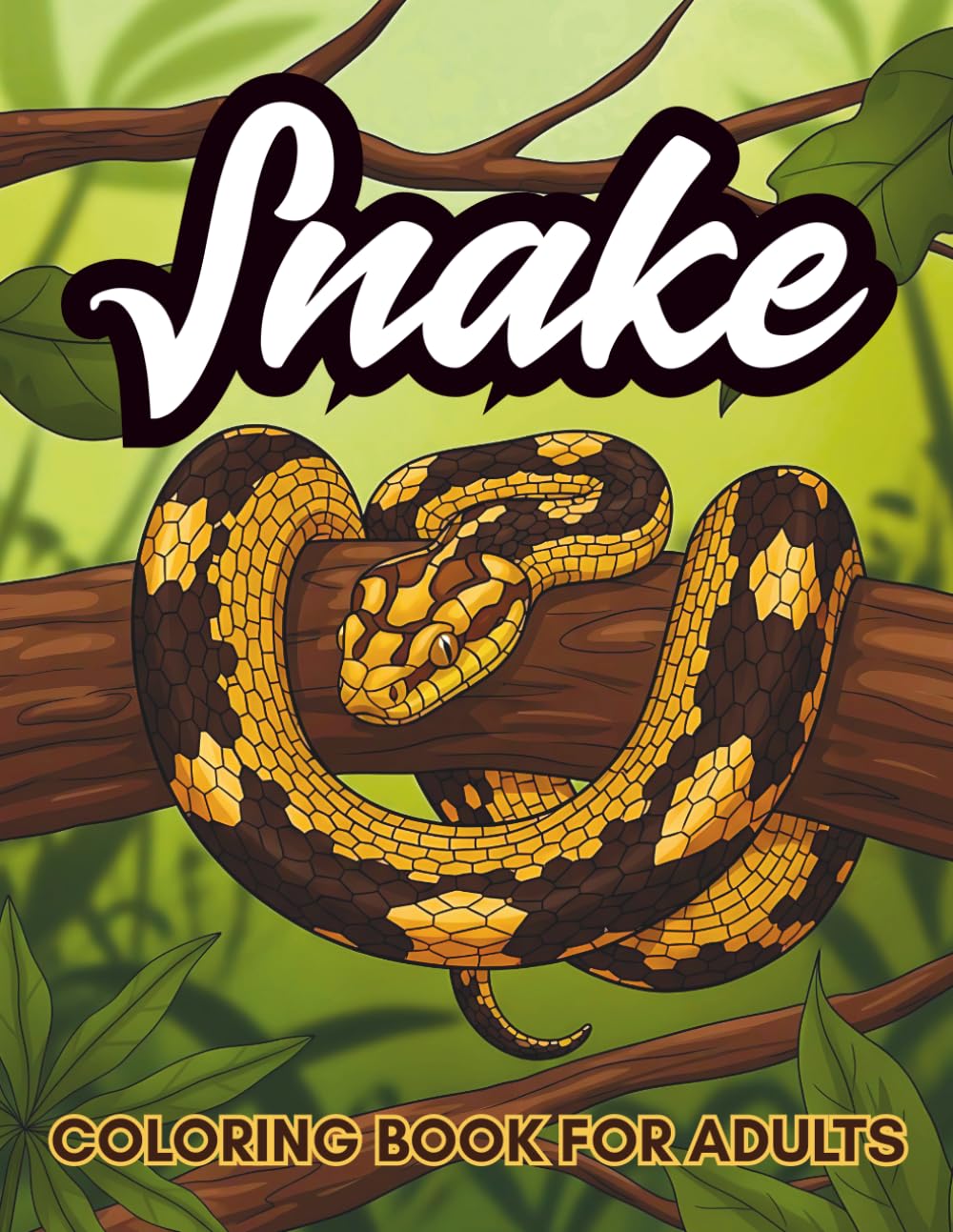 Snake Coloring Book For Adults: Detailed & Relaxing Serpent Designs for Stress Relief