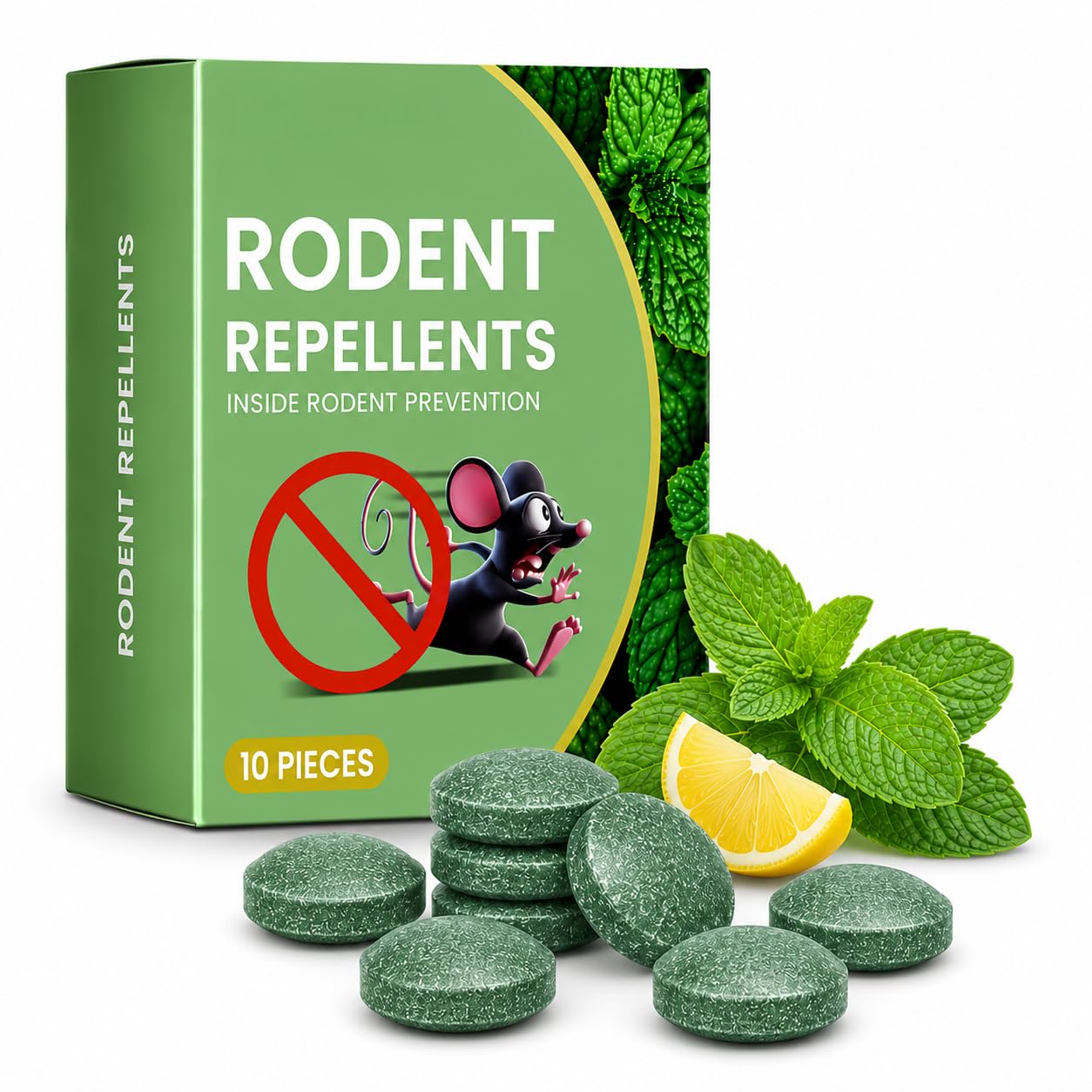 Rat and Rodent Repellent Tablets 10 tablets each pack | Natural Peppermint Oil Mouse, Rat & Squirrel Deterrent for Home, Car & Garage | Indoor & Outdoor Use | Non-Toxic Pest Control Pills (1)-image-36