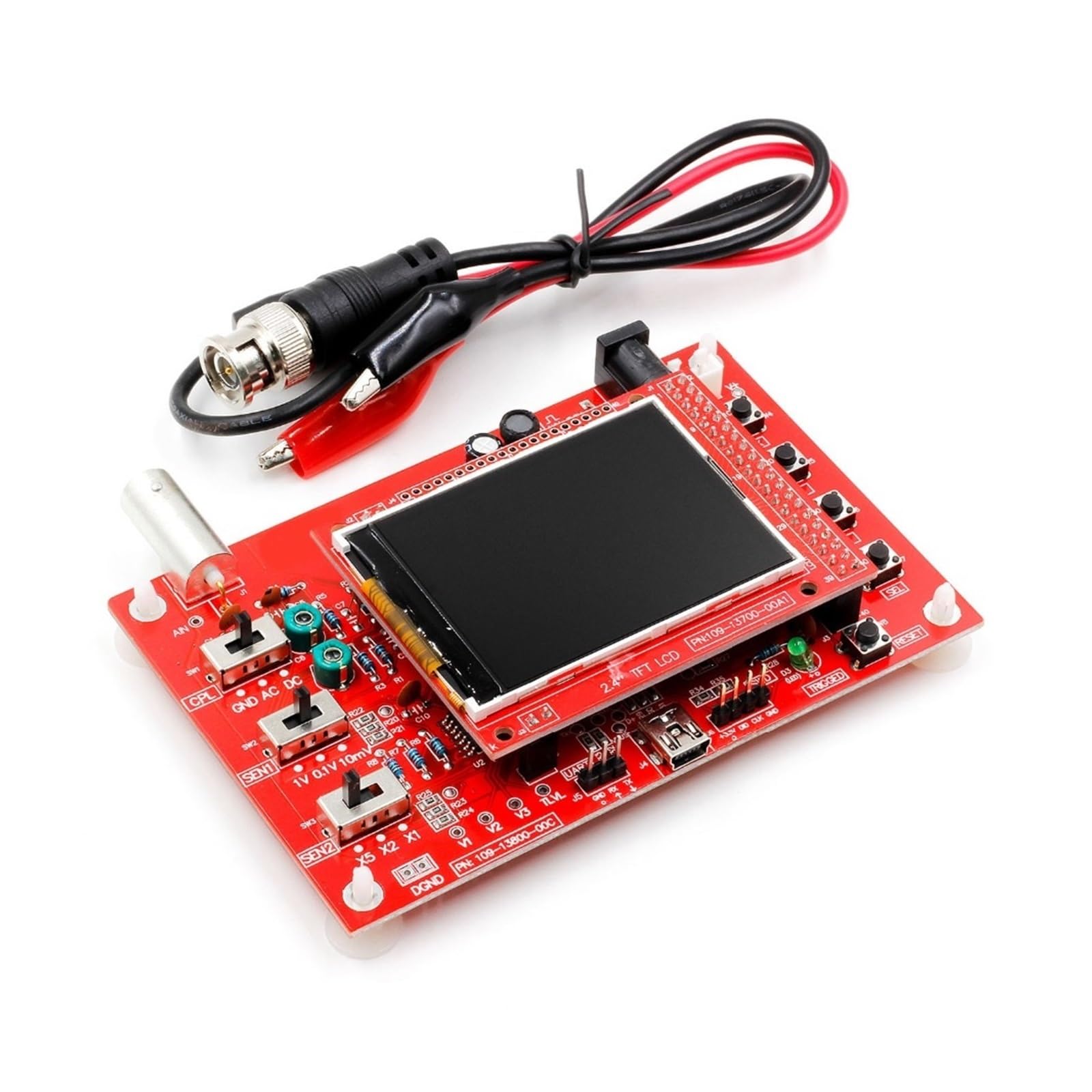 Digitaloszilloskop-Kit, 2,4 TFT Pocket Digital Oszilloskop Kit DIY Ersatzteile E-Learning Kit 1 m/s Spannung, Strom, Kondensator, Widerstand