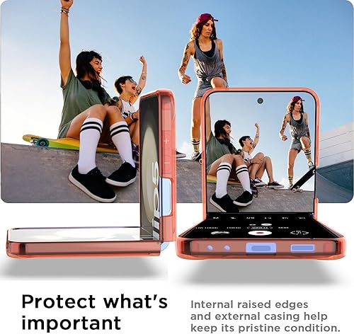 Miniatura 4 de AICase Funda para Samsung Galaxy Z Flip 5 5G 2023, transparente, de lujo, chapado de policarbonato duro, funda delgada transparente, funda