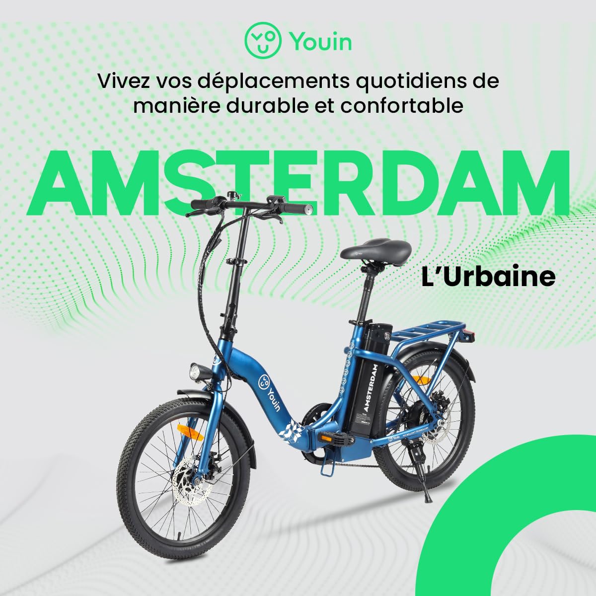 Youin Amsterdam Vélo électrique pliable 20"