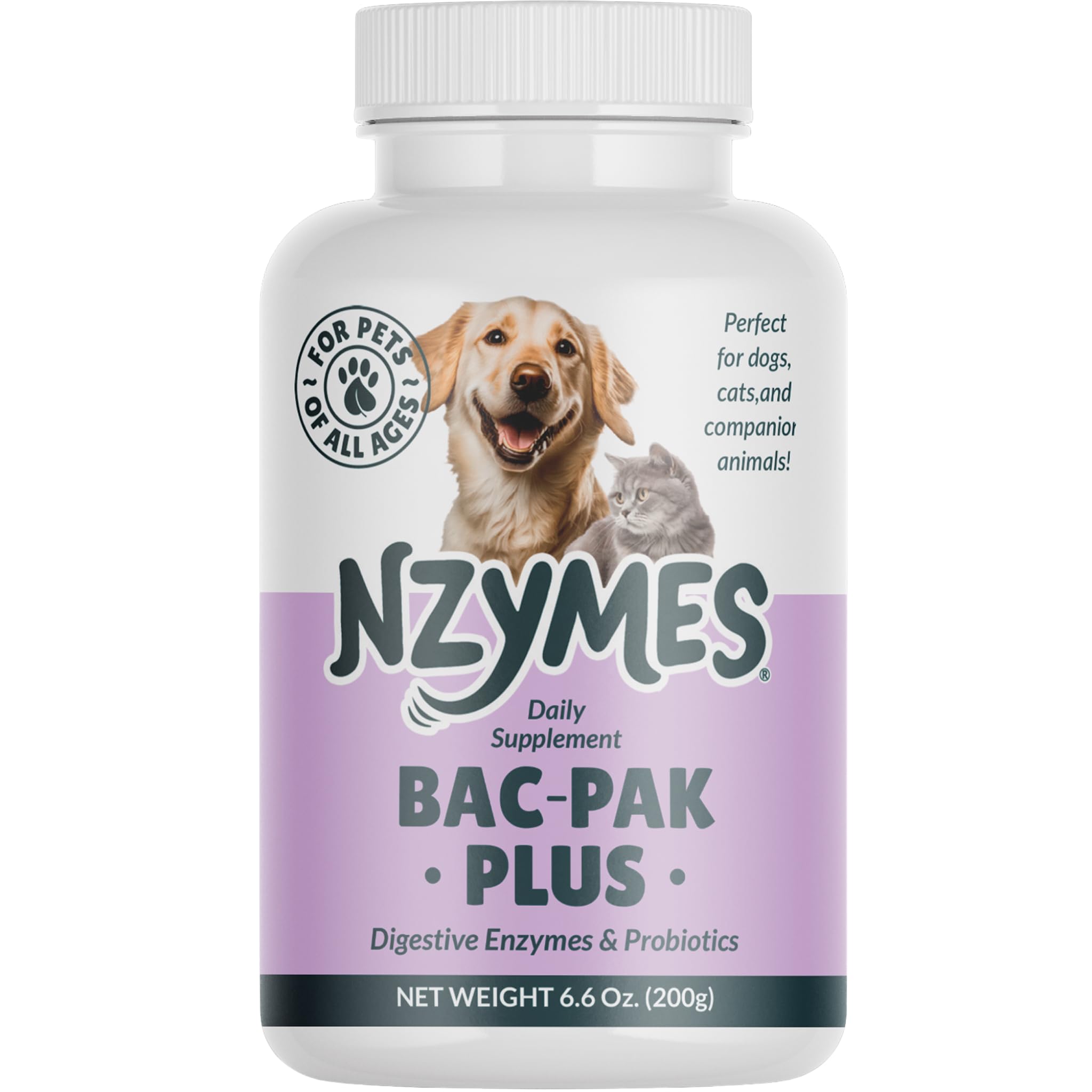 Bac-Pak Plus 200 Grams Digestive Enzymes and Probiotics for Digestion, Loose Stools, Diarrhea, Constipation, Improved Nutrient Uptake - Made in The USA